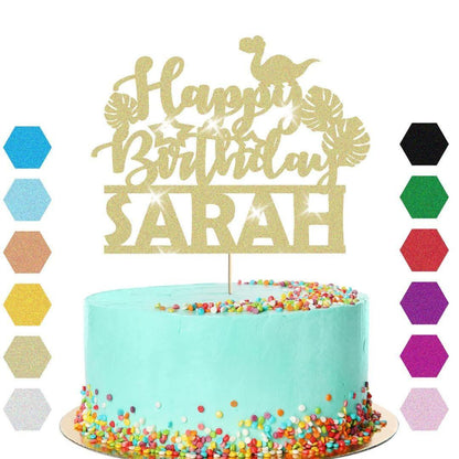 Custom Dinosaur Glitter Cake Topper Jurassic Dino Birthday Party Cake Decoration
