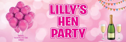 2 Personalised Champagne Drink Hen Party Celebration Banners Decoration Posters