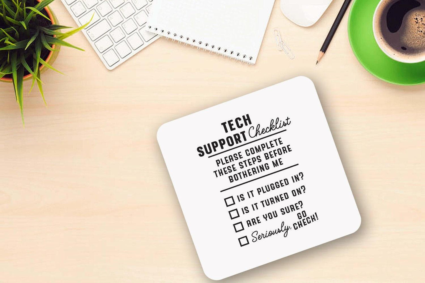 Tech Support Checklist Mug: Funny IT Helpdesk Gift