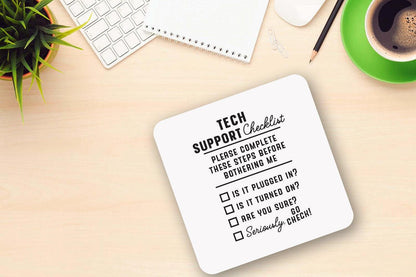 Tech Support Checklist Mug: Funny IT Helpdesk Gift