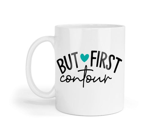 But First Contour Mug & Coaster Set Girls Make Up Makeup Artist Birthday Gift