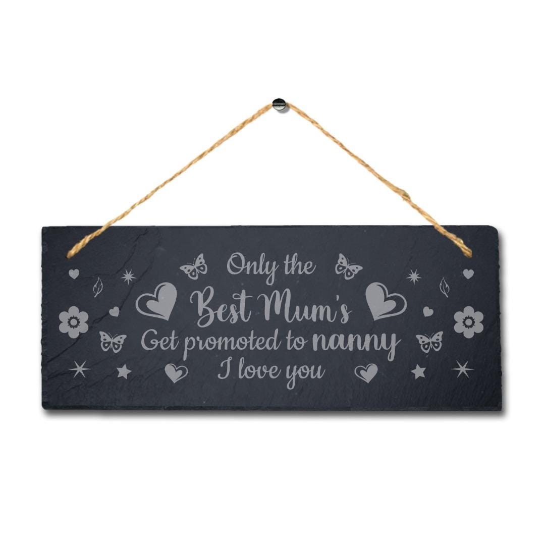Only The Best Mum Hanging Slate Mummy Engraved Plaque Mothers Day Gift Home Sign