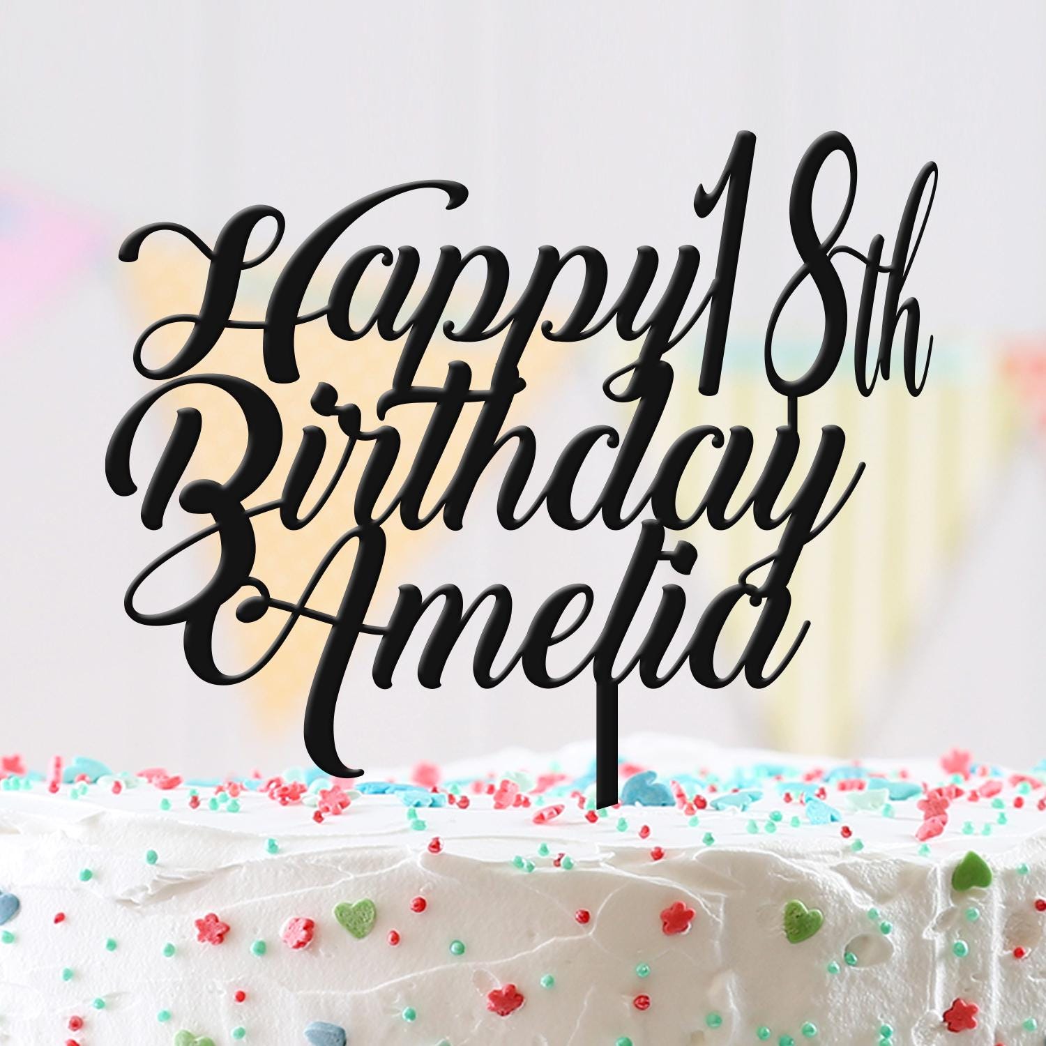 Topper Design Text Personalised Birthday Cake Topper Any Custom Text Wedding Acrylic Deco ...