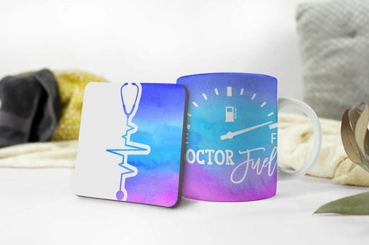 Mug & Coaster Gift Set Doctor Fuel Nursing Student Birthday Coffee Gift Keepsake