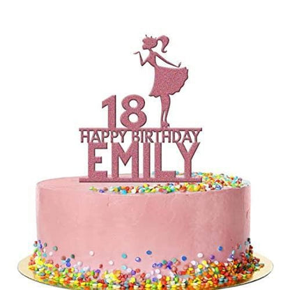 Personalised Acrylic Stylish Girl Party Birthday Cake Topper Decoration Gift
