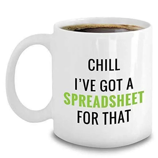 Funny Spreadsheet Mug: Accountant, Bookkeeper Gift
