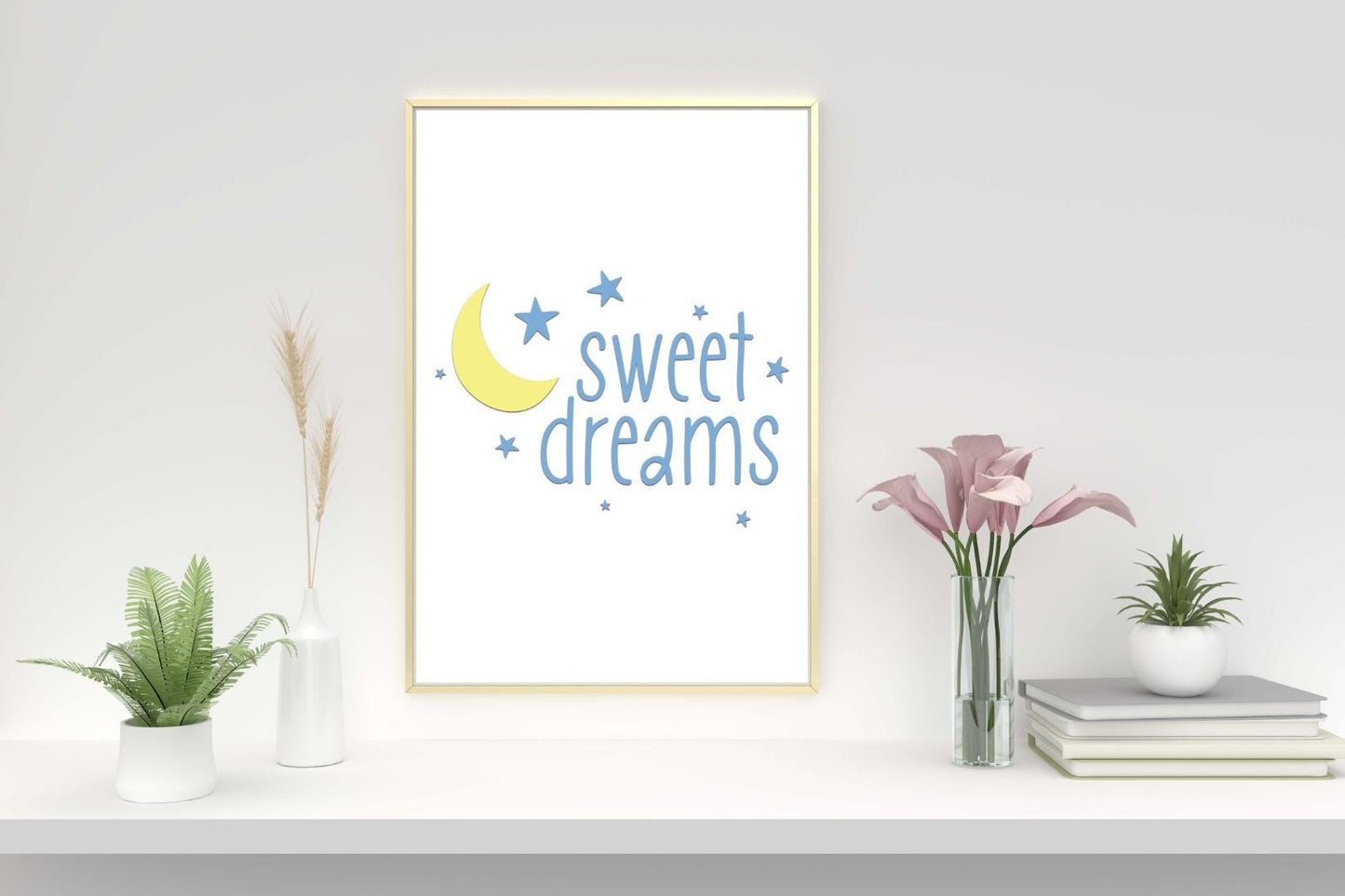 Sweet Dreams Moon Motivational Inspirational Positive Thoughts Poster Print Wall