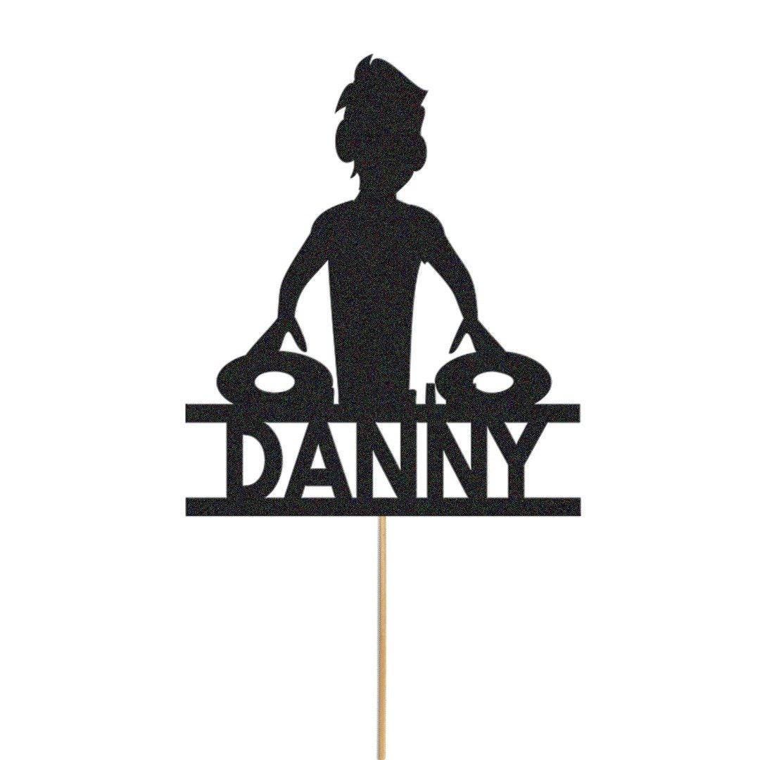Personalised Dj Cake Topper Music Decks Birthday Cake Decoration Any Name & Age