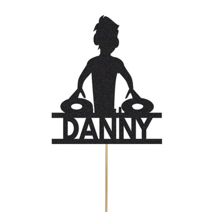 Personalised Dj Cake Topper Music Decks Birthday Cake Decoration Any Name & Age