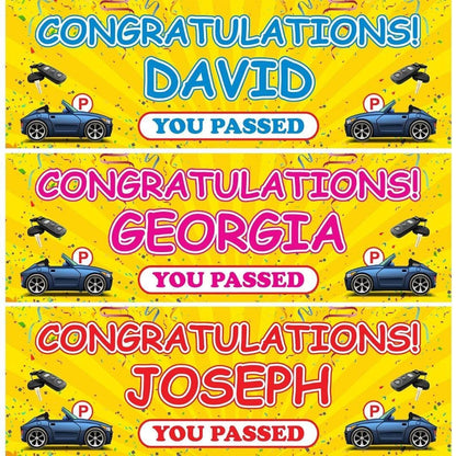 2 Personalised Driving Test Congratulation Banners Party Decoration Posters