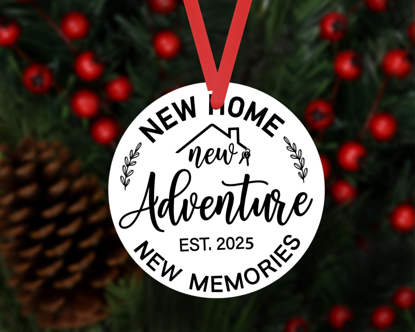 New Adventure Christmas Bauble Home Memories Xmas Ceramic Ornament Hanging Gift