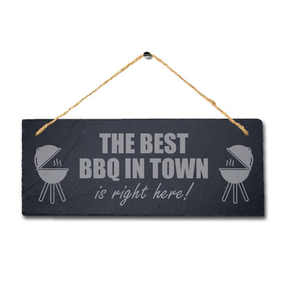 Laser Engraved BBQ Slate Plaque with Jute Rope