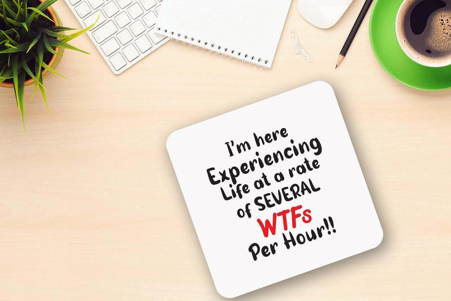 Experiencing Life At A Rate Of Several Wtfs - Funny Novelty Mug & Coaster Coffee Gift