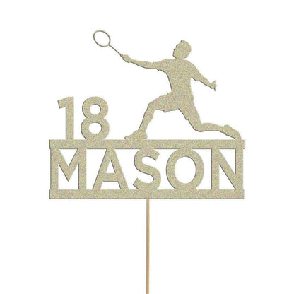 Personalised Badmintion Cake Topper Badminton Cake Decoration Any Name & Age