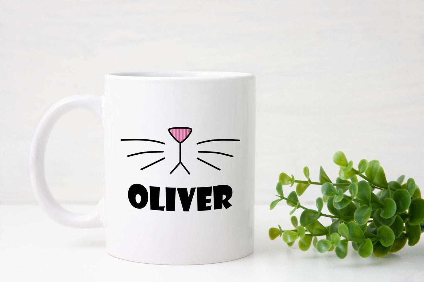 Personalised Mug And Coaster Gift Set Cat Kitty Face Birthday Christmas Tea Gift