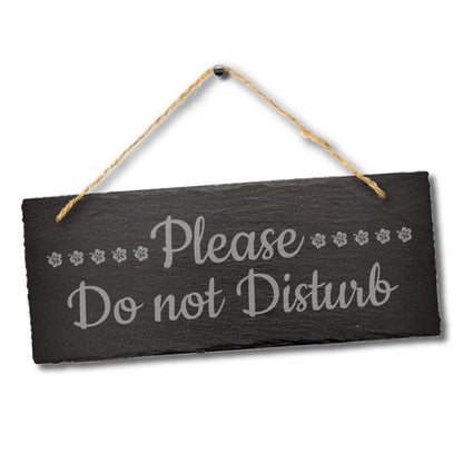 Please Do Not Disturb Engraved Hanging Slate Sign Office Home Meeting Door Art
