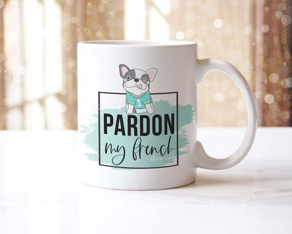 French Bulldog Mug & Coaster Set: 'Pardon My French' Pet Gift