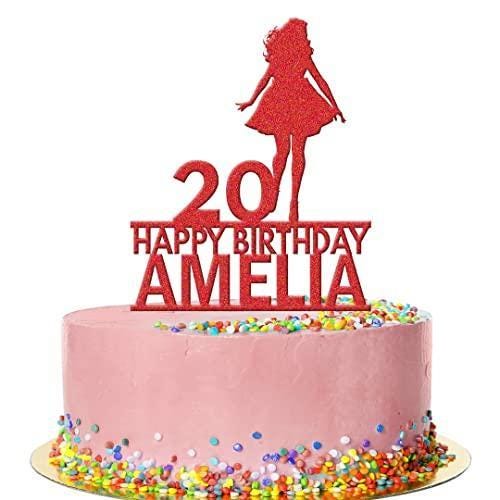 Personalised Acrylic Glamour Girl Birthday Cake Topper Party Decoration Gift