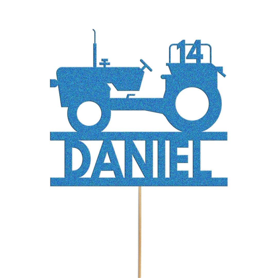 Custom Tractor Birthday Cake Topper Personalised Farm Farming Cake Decoration Any Name & Age
