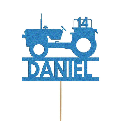 Custom Tractor Birthday Cake Topper Personalised Farm Farming Cake Decoration Any Name & Age
