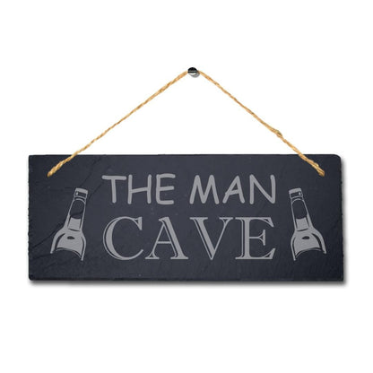 The Man Cave Laser Engraved Hanging Slate Pub Bar Shed Home Decor Plaque Sign