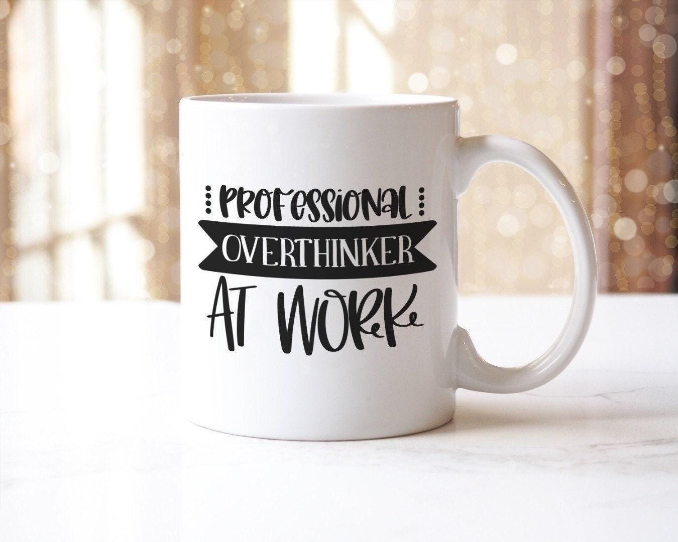 Professional Overthinker At Work - Funny Office Novelty Mug & Coaster Coffee Tea Cup Gift