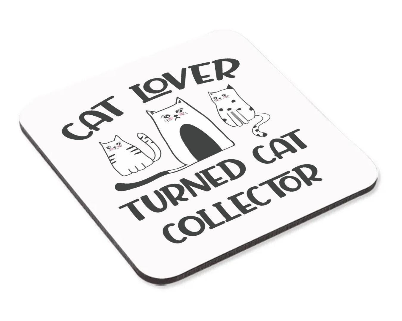 Cat Lover Mug & Coaster Set Turned Collector Funny Birthday Christmas Tea Gift