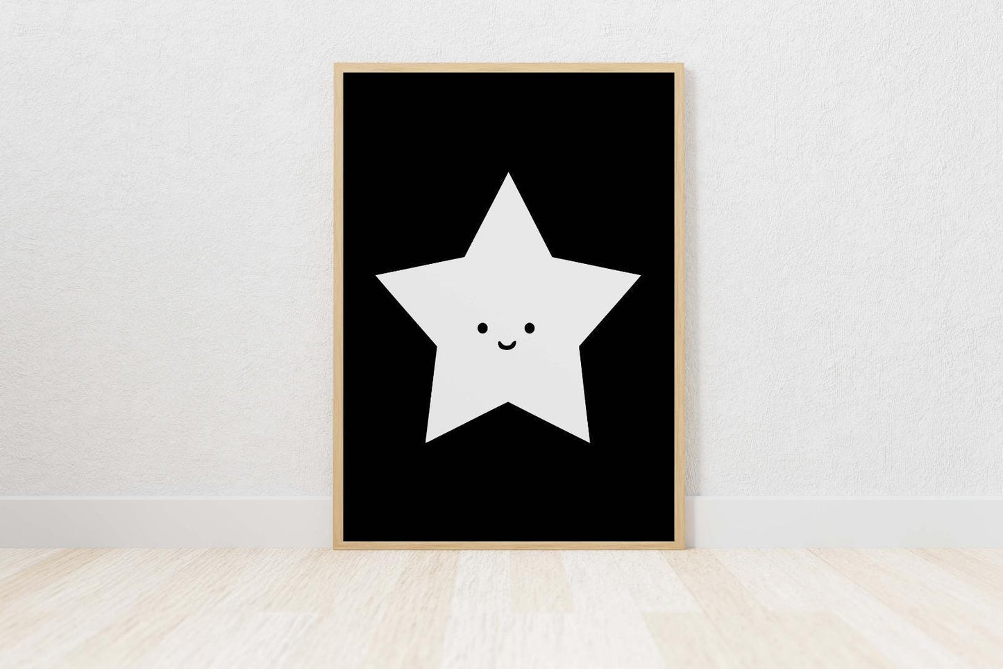 Cute Star Face Nursery Bedroom Boys Girls Wall Decor Art Poster Print