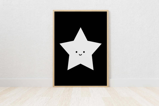 Cute Star Face Nursery Bedroom Boys Girls Wall Decor Art Poster Print
