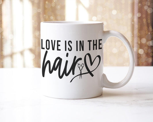 Love Is In The Hair Mug & Coaster Set Hairdresser Hairstylist Beautician Gift