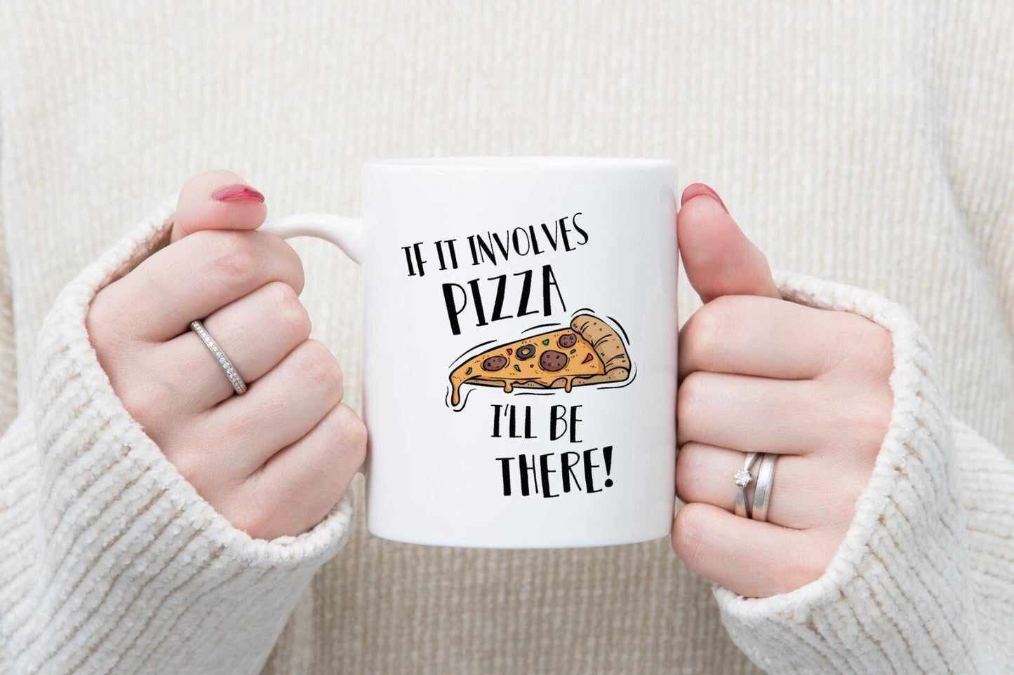 If It Involves Pizza Mug & Coaster Set Funny Pizza Lovers Birthday Office Gift