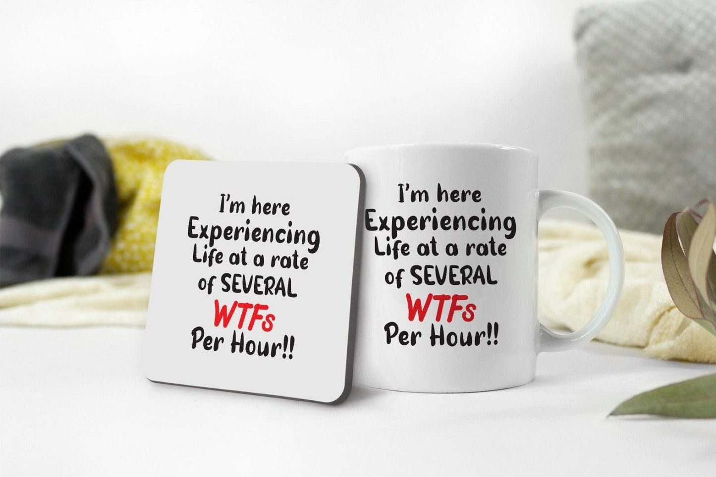 Experiencing Life At A Rate Of Several Wtfs - Funny Novelty Mug & Coaster Coffee Gift