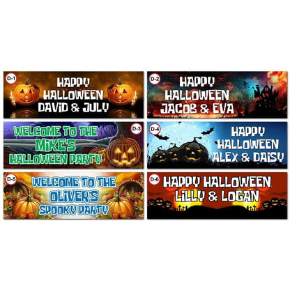2 Personalised Halloween Six Different Designs Party Banners Decoration Posters