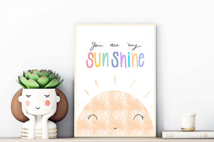 My Sunshine Kids Boho Watercolour Hand Painted Effect Nursery Wall Art Poster