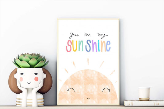 My Sunshine Kids Boho Watercolour Hand Painted Effect Nursery Wall Art Poster