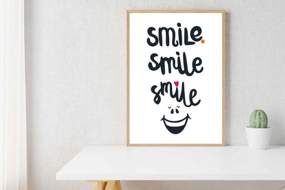 Smile Motivational Inspirational Love Positive Quote Poster Wall