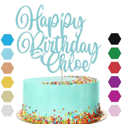 Custom Glitter Birthday Cake Topper: Personalised Party Decoration