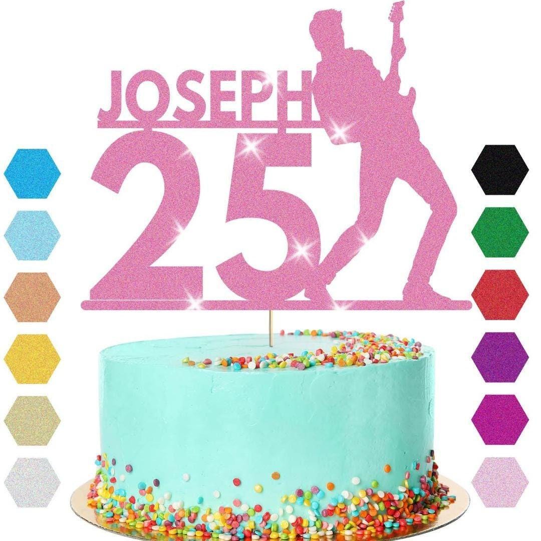 Guitar Birthday Cake Topper Personalised Musician Cake Decoration Any Name Age