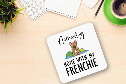 Funny French Bulldog Yoga Mug & Coaster Set: Frenchie Gift