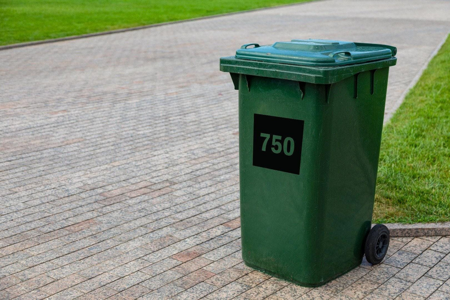 Personalized Wheelie Bin Sticker: Square Style, Custom Number