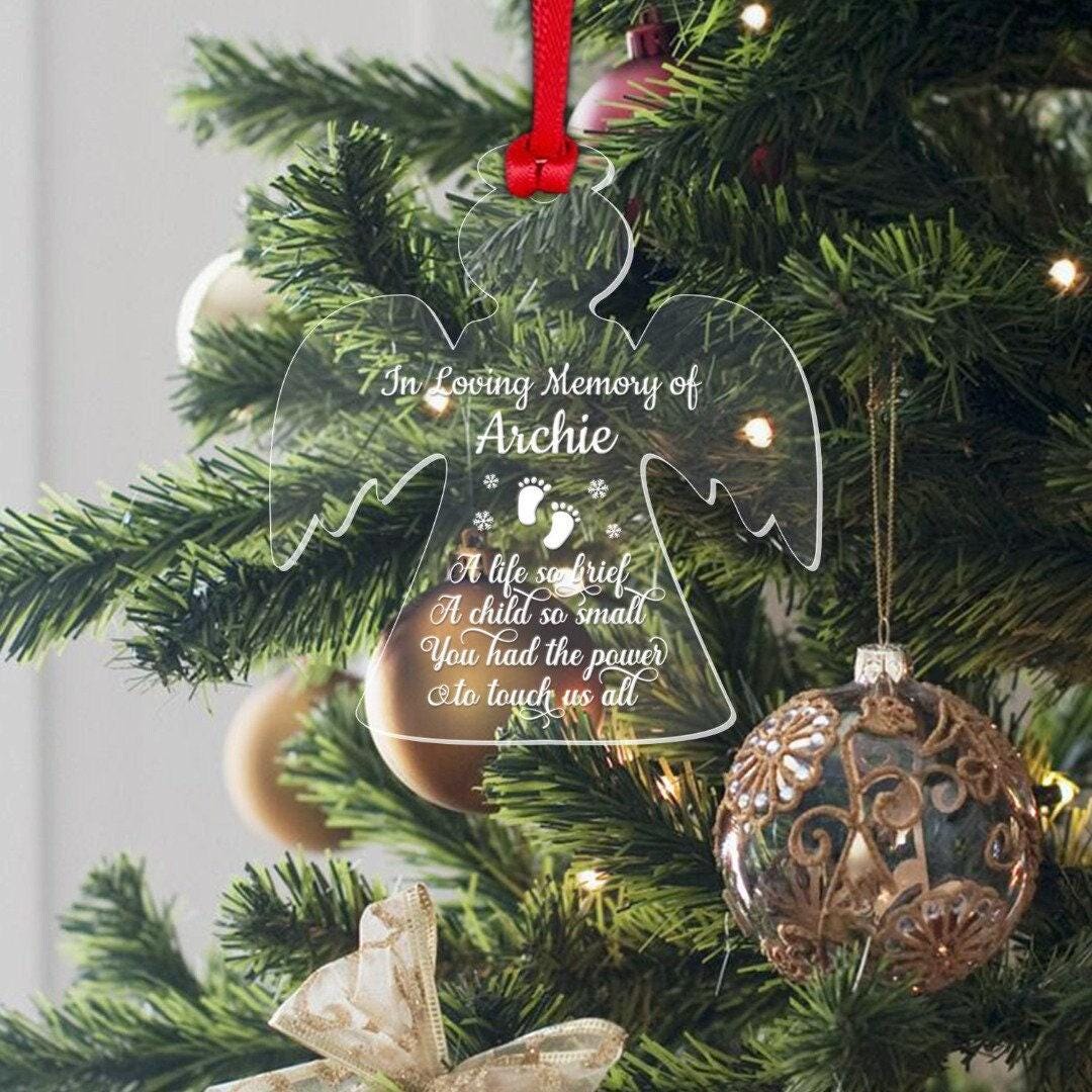 Personalised Name Baby Memorial Christmas Bauble Child Loss Xmas Remembrance Gift