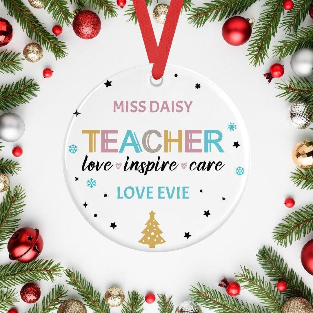 Personalised Teacher Christmas Bauble, Teacher Appreciation Gift