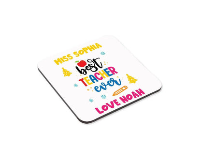 Personalised Teacher Mug & Coaster Set, Custom Name Gift