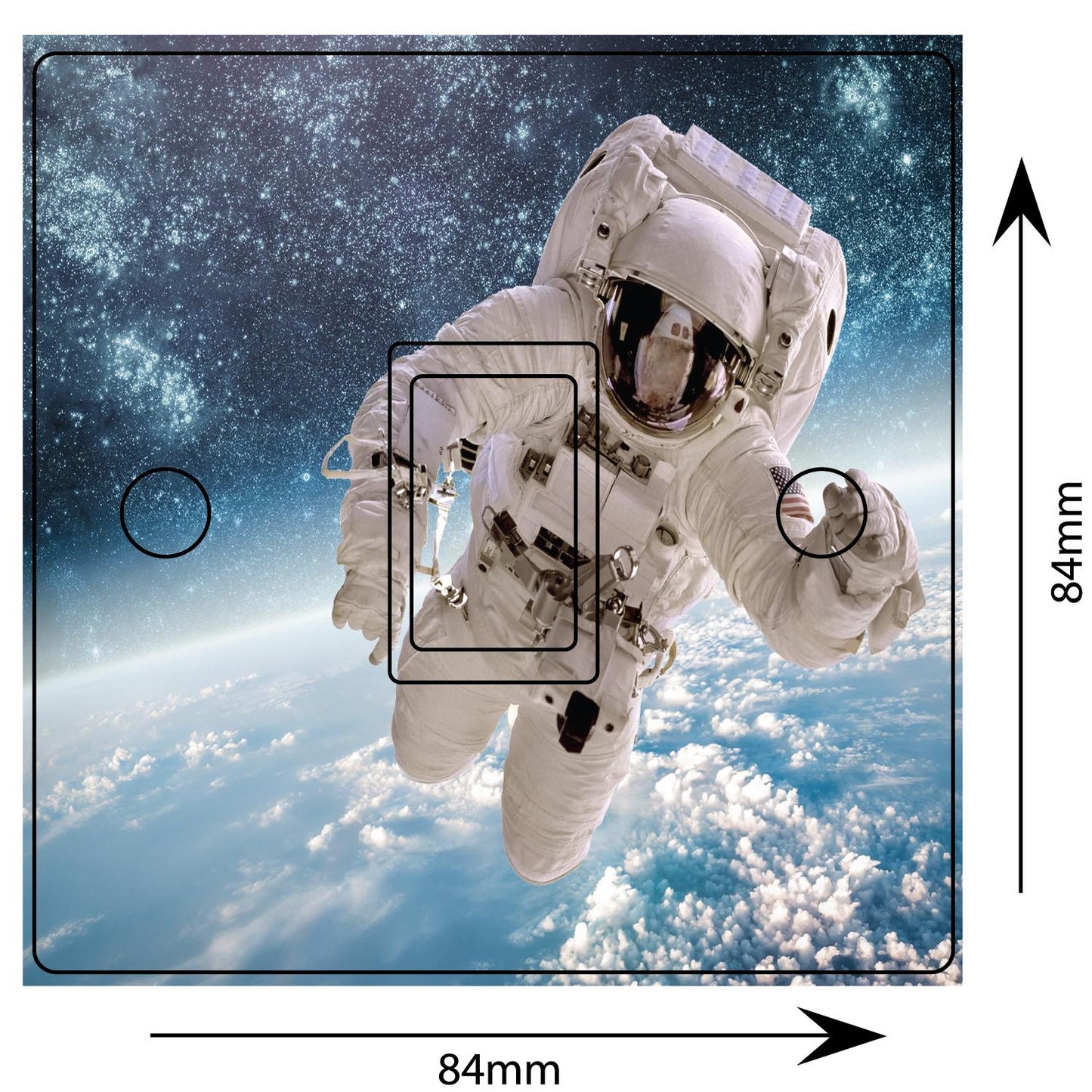 Spaceman Floating Earth 3d Light Switch Sticker Cover Vinyl Skin Wall Decal