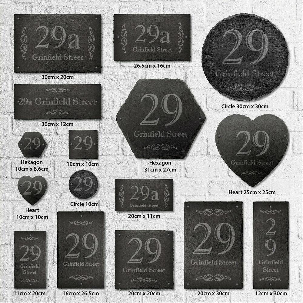 Rustic Slate House Gate Sign Plaque Door Number Personalised Address Name Plate Uk Made