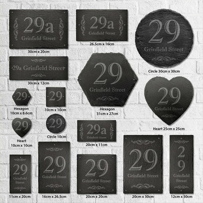 Rustic Slate House Gate Sign Plaque Door Number Personalised Address Name Plate Uk Made