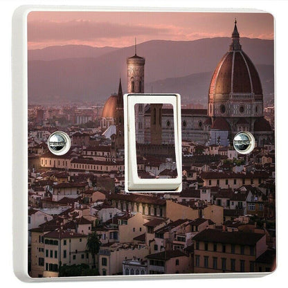 Florence Sunset City Italy Light Switch Sticker Cover Vinyl Skin Wall Decal