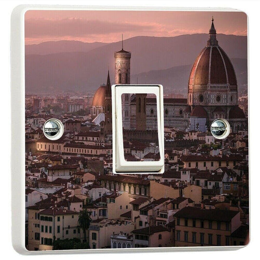 Florence Sunset City Italy Light Switch Sticker Cover Vinyl Skin Wall Decal