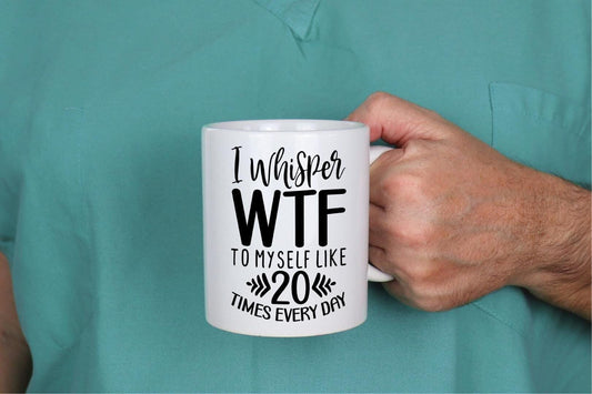 Sarcastic Mug And Coaster Gift Set I Whisper Wtf Offensive Funny Coffee Cup Gifts