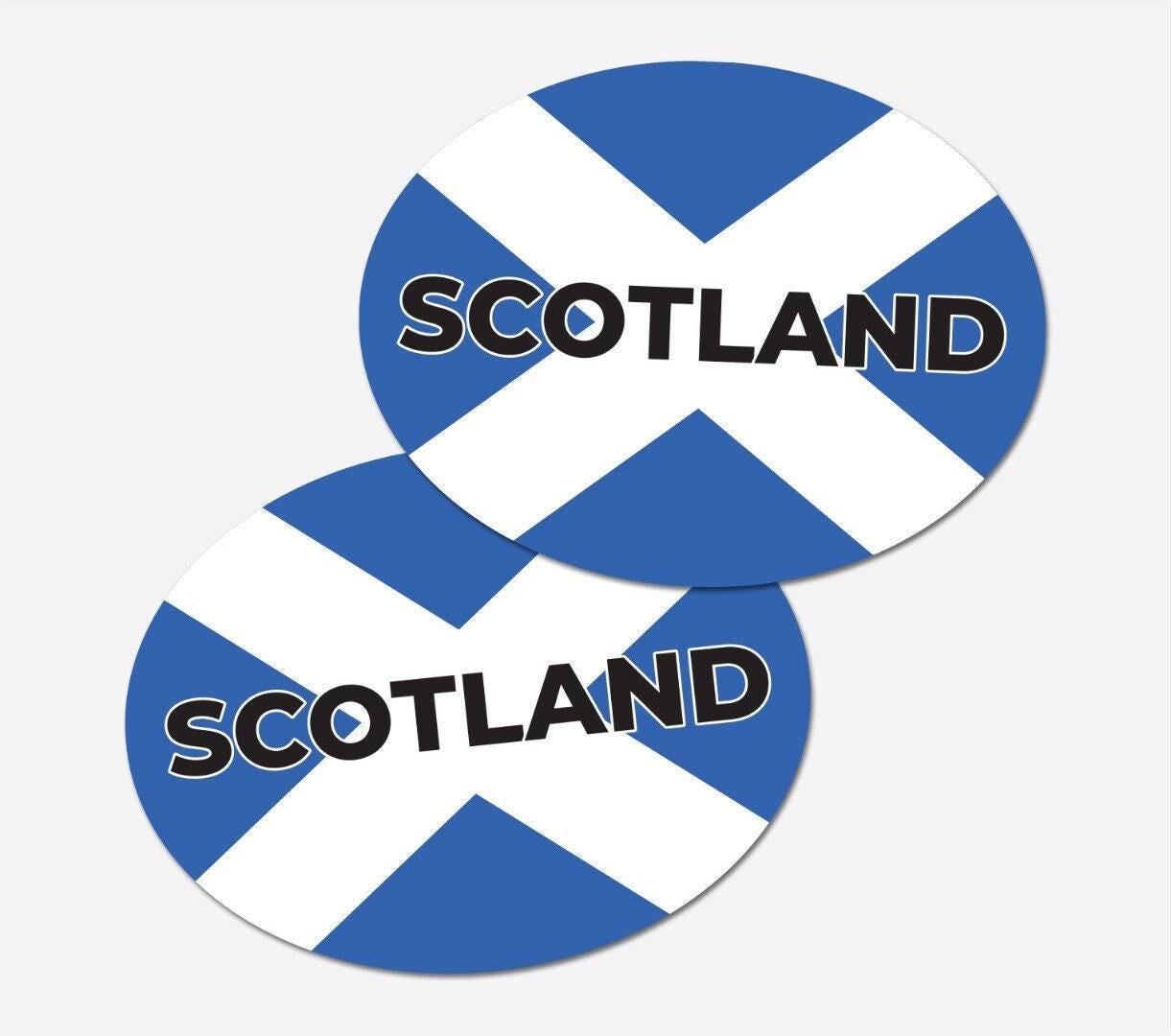 2 X Scotland Flag Car Stickers: Oval Vinyl Decals